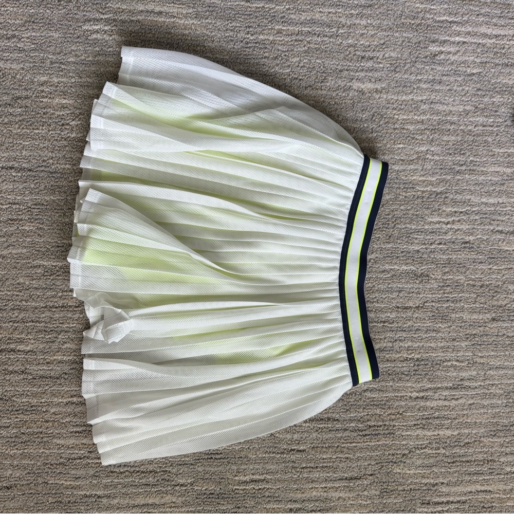 White and Yellow Wilson Pleated Skirt